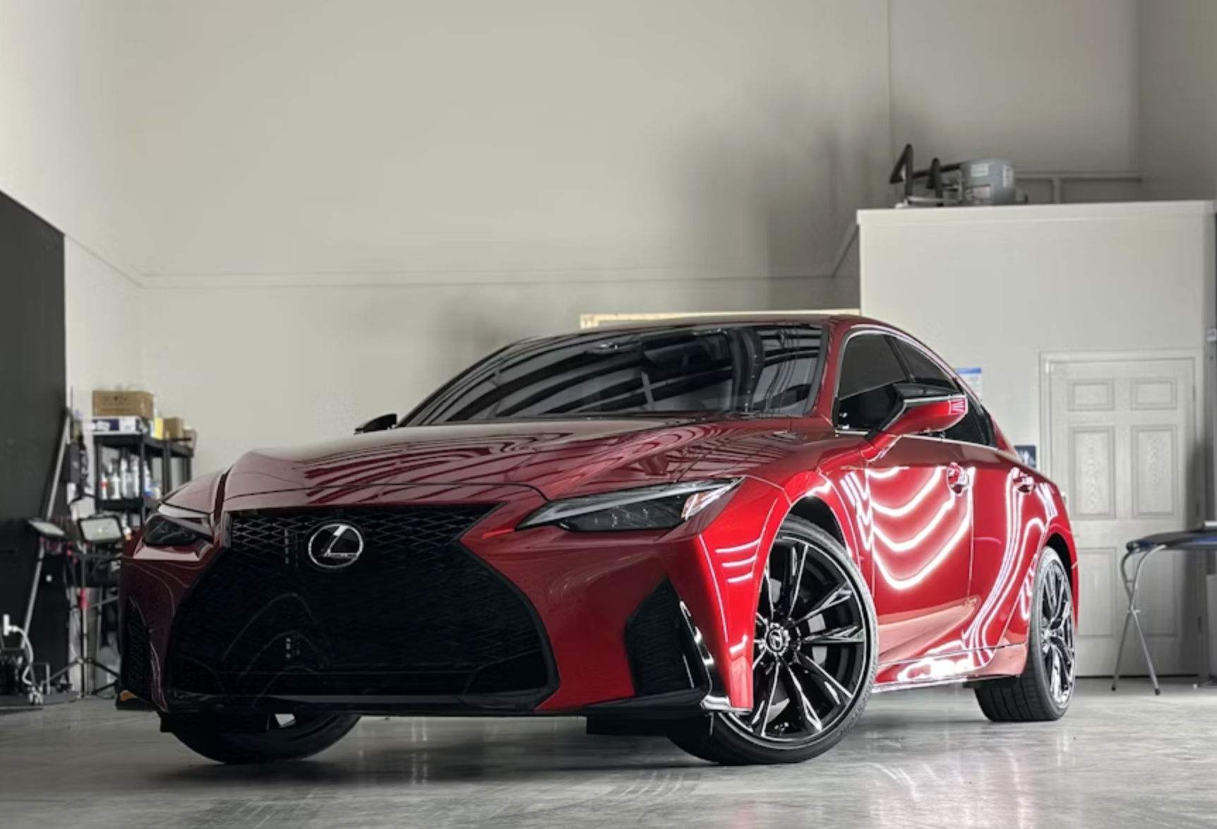 Lexus smash repair-South City Lexus smash repair in South Melbourne – red Lexus at South City workshop